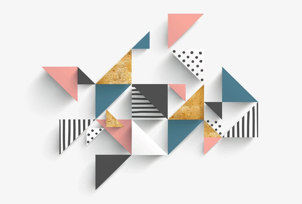 Фотообои и фрески на стену - геометрия, треугольники, цветные