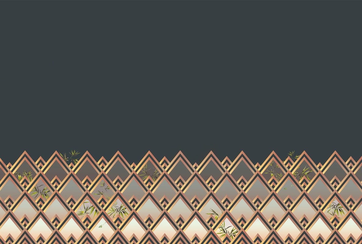 Фотообои на стену - геометрия, узор, черные, медные