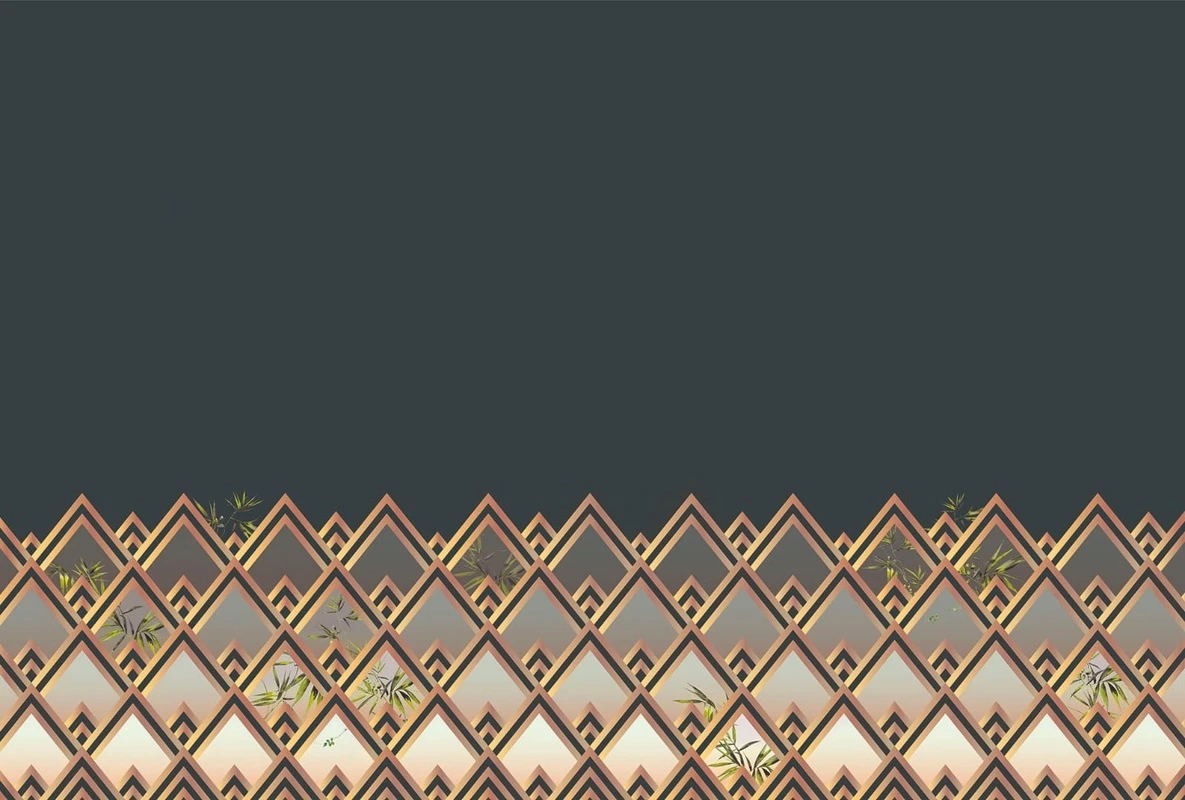 Фотообои и фрески на стену - геометрия, узор, черные, медные