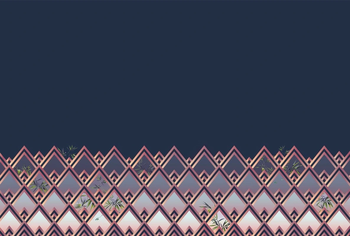 Фотообои и фрески на стену - геометрия, узор, черные, медные, розовые