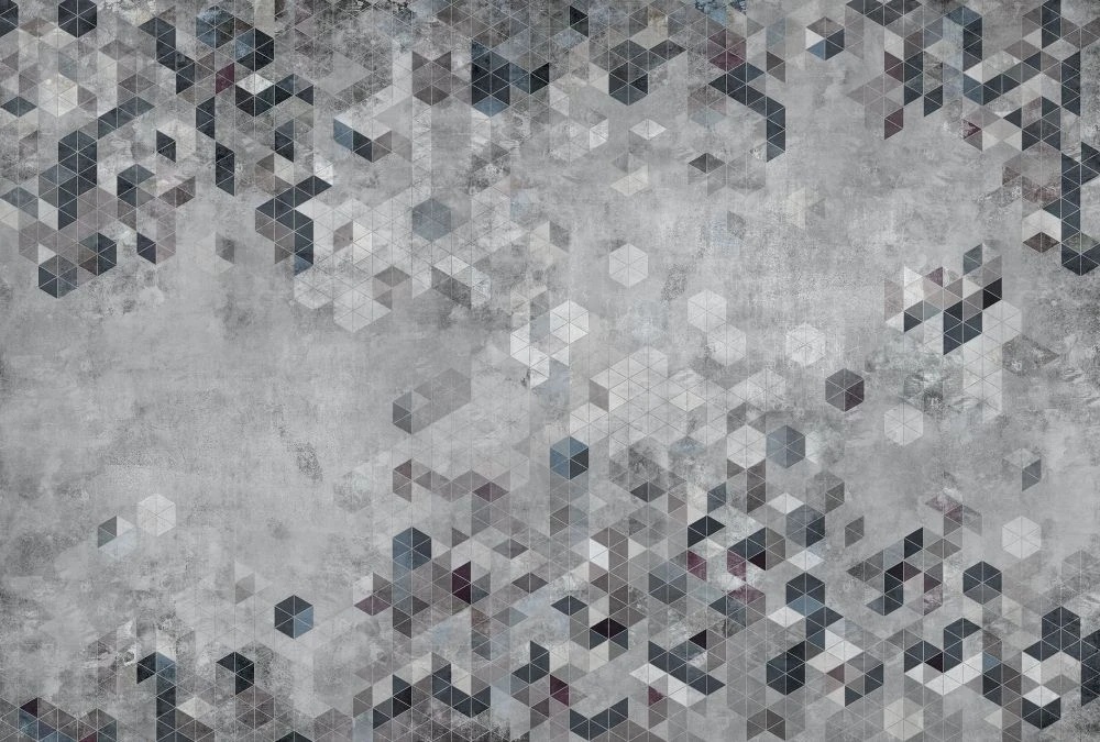 Фотообои и фрески на стену - геометрия, узор, серо-черные