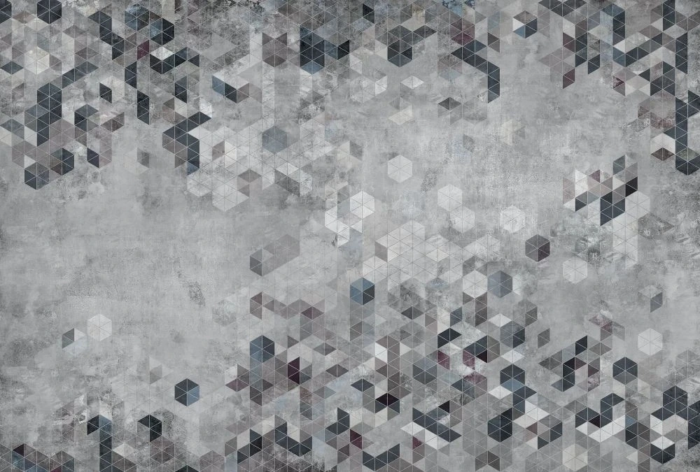 Фотообои на стену - геометрия, узор, серо-черные