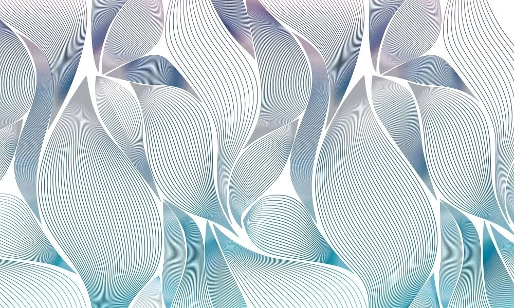 Фотообои и фрески на стену - геометрия, серо-голубая, белые линии