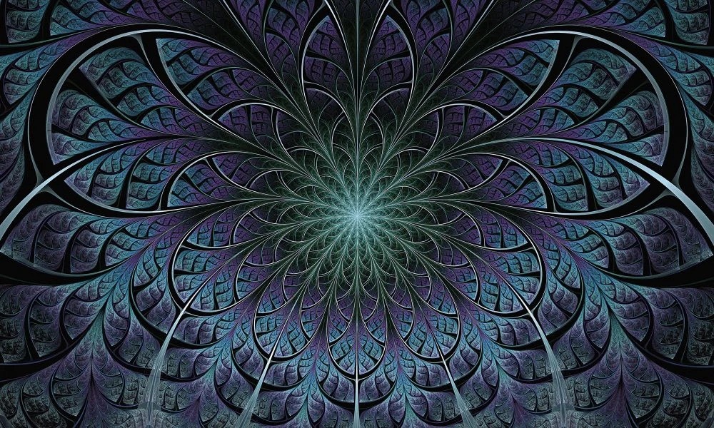 Фотообои и фрески на стену - в ванную комнату, графика, узор, темно синий