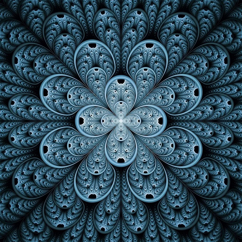 Фотообои на стену - в ванную комнату, графика, узор, бирюзовая