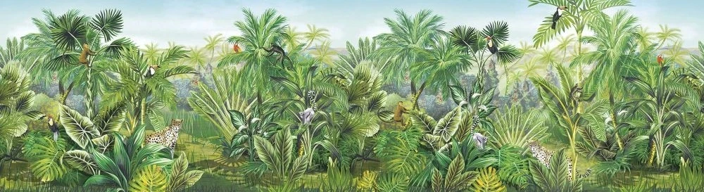 Фотообои и фрески на стену - в детскую комнату, звери в лесу, птицы и звери в лесу