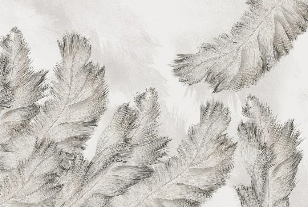 Фотообои и фрески на стену - молодежные, графика, серо-бежевые