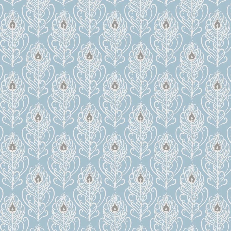 Фотообои и фрески на стену - классика, обои с перьями, голубые