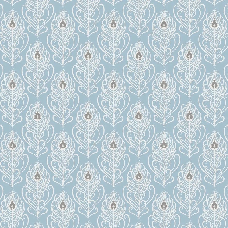 Фотообои и фрески на стену - классика, обои с перьями, голубые