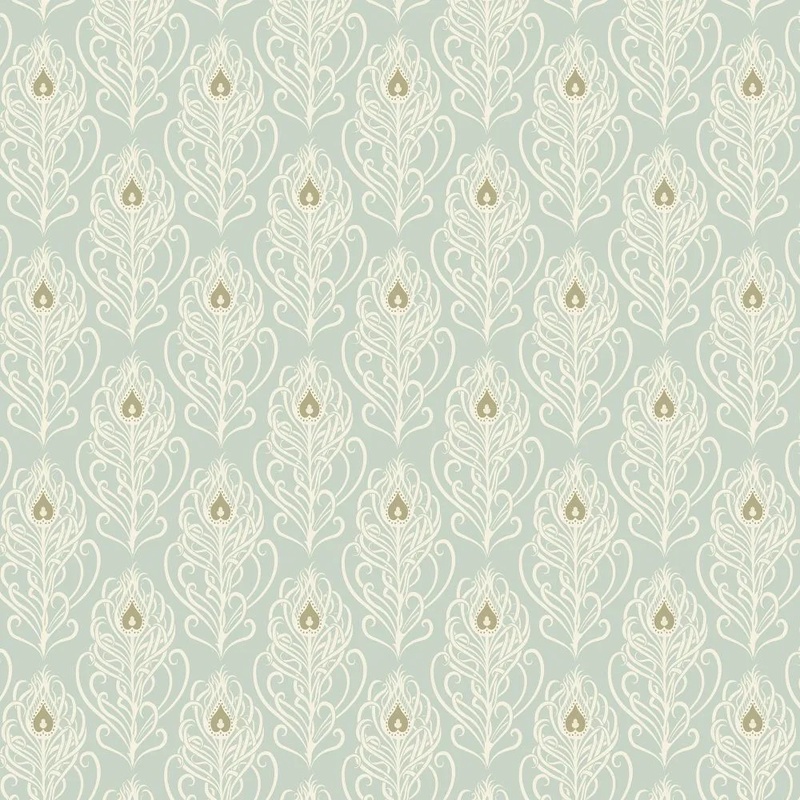 Фотообои и фрески на стену - классика, обои с перьями, зеленые