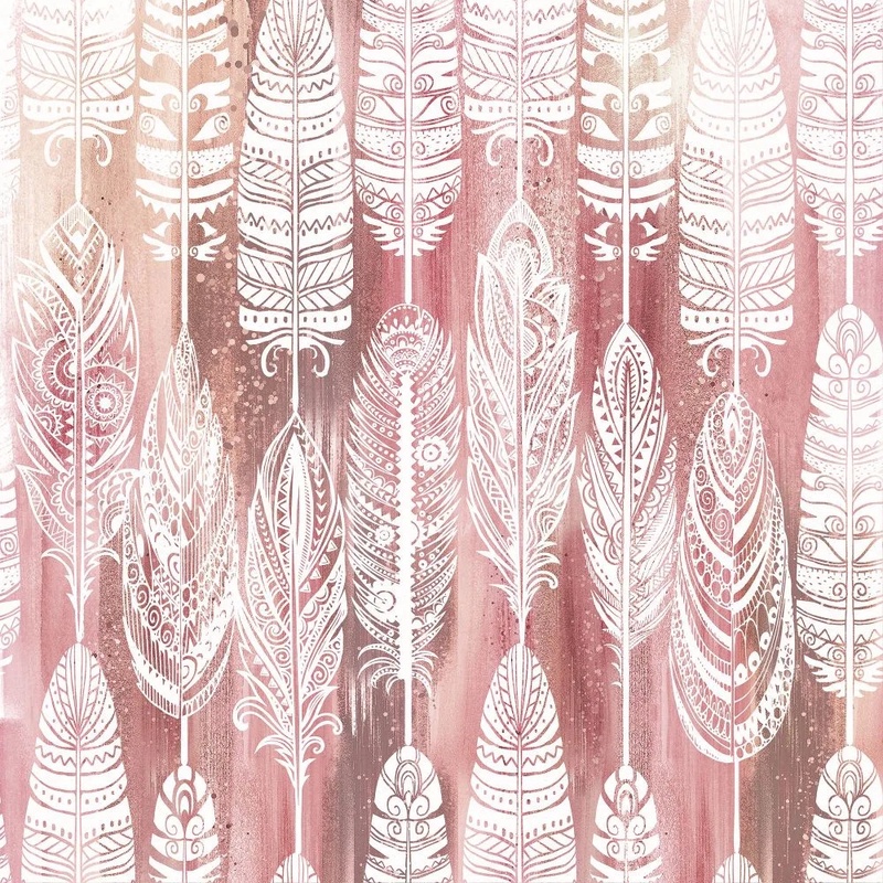 Фотообои и фрески на стену - классика, обои с перьями, коричневые, розовые