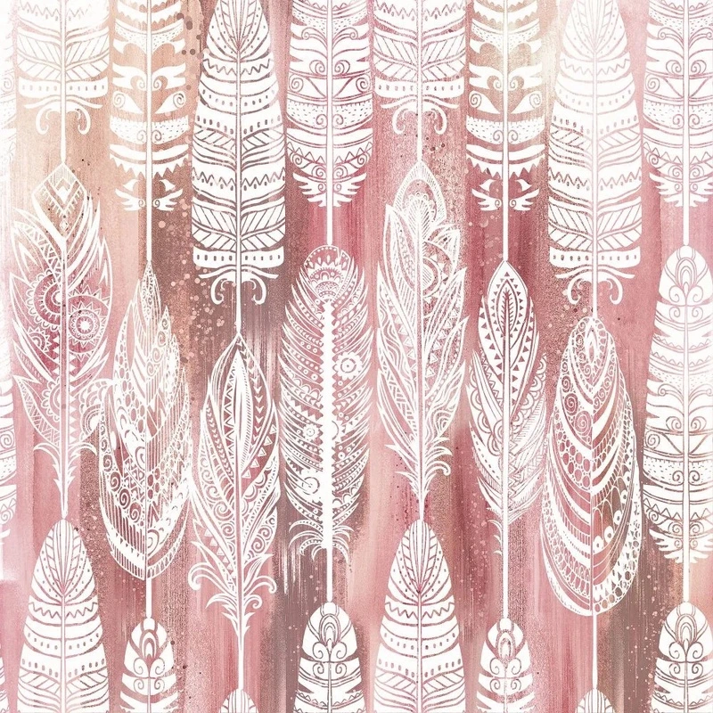 Фотообои на стену - классика, обои с перьями, коричневые, розовые