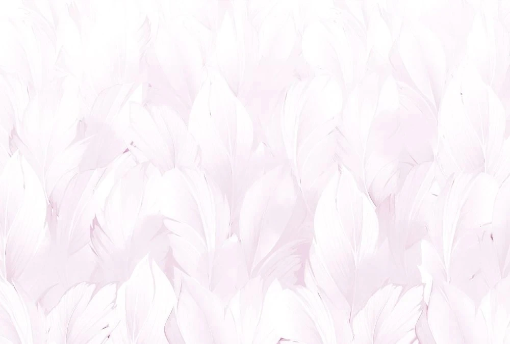 Фотообои на стену - молодежные, перья, светло розовые