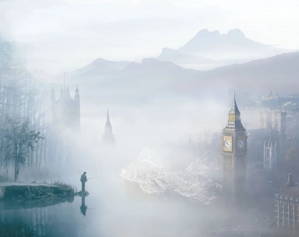 Фотообои на стену - обои туман, Лондон, туман