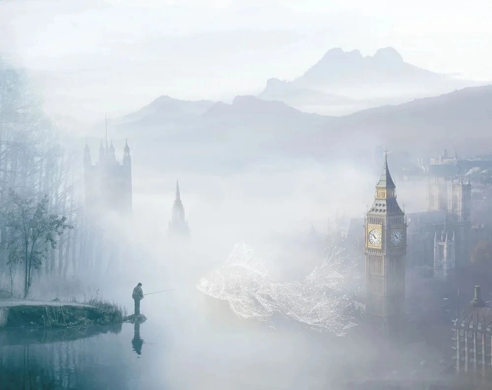 Фотообои на стену - обои туман, Лондон, туман