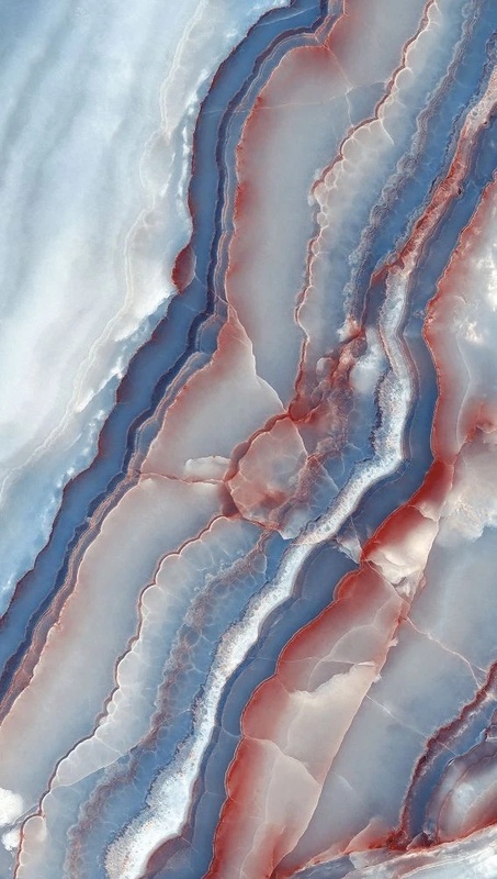 Фотообои и фрески на стену - в ванную комнату, мрамор, натуральный камень, красно-синий