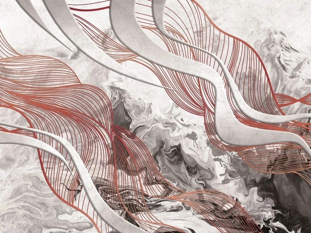 Фотообои на стену - в ванную комнату, под мрамор, светло коричневая