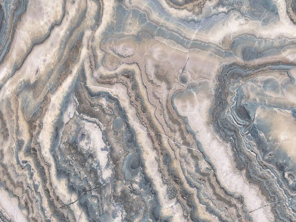 Фотообои и фрески на стену - в ванную комнату, под мрамор, бежево-голубая