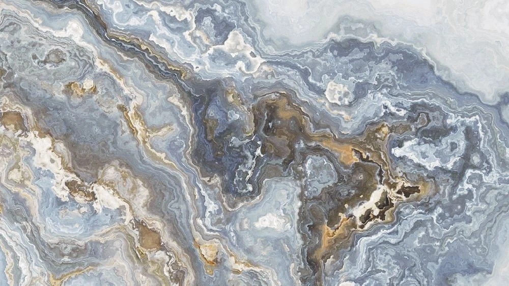 Фотообои и фрески на стену - в ванную комнату, под мрамор, бежево-голубая