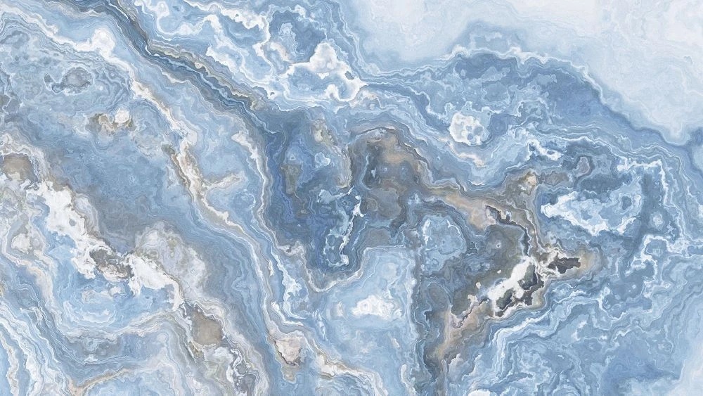 Фотообои и фрески на стену - в ванную комнату, под мрамор, ярко голубая