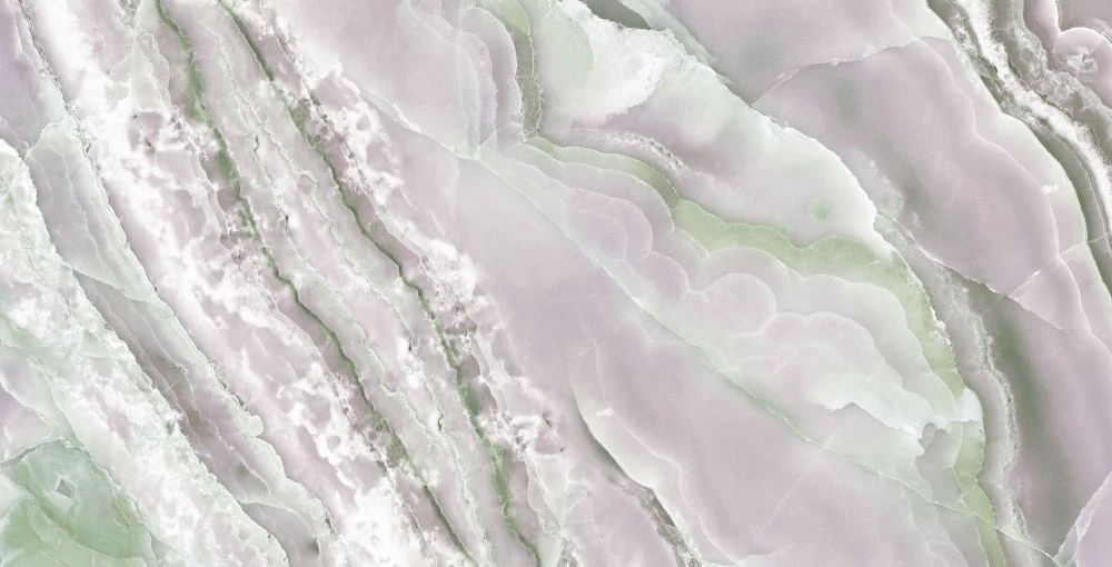 Фотообои на стену - в ванную комнату, под мрамор, зелено-сиреневая