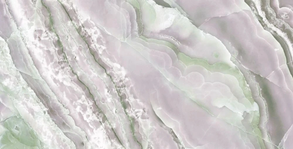 Фотообои на стену - в ванную комнату, под мрамор, зелено-сиреневая