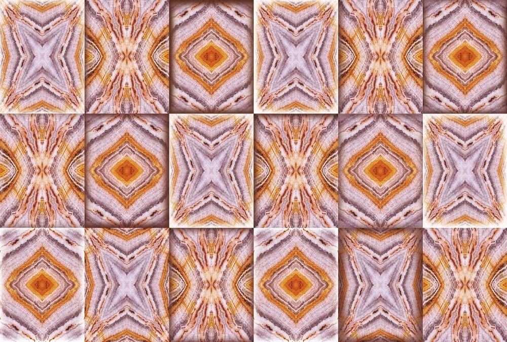 Фотообои и фрески на стену - в ванную комнату, узор, красно-сиреневая