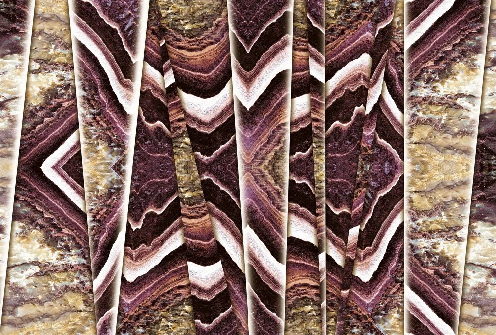 Фотообои и фрески на стену - в ванную комнату, под мрамор, вертикальные, коричневая