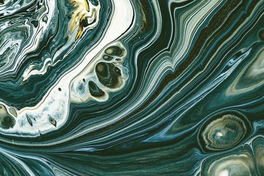 Фотообои на стену - в ванную комнату, под мрамор, бело-зеленая, темно зеленая