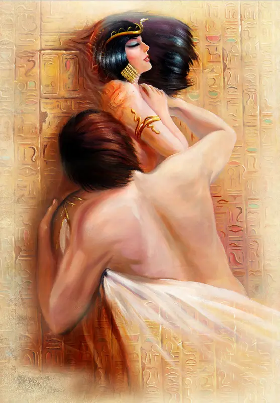 Фотообои и фрески на стену - трещины, узор, египет, мужчина, любовь, иероглифы, женщина, объятия, поцелуй, романтические, эротика, барельеф девушка, поцелуи, влюбленная пара