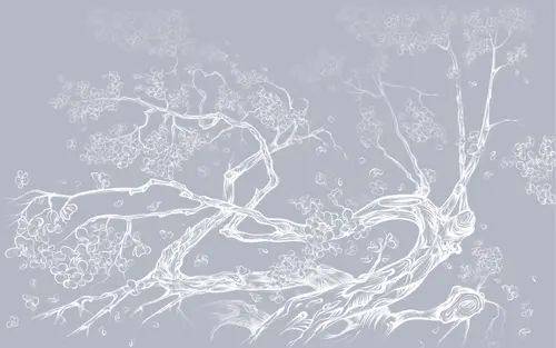 сакура, лофт, минимализм, листья, дерево, современный, природа