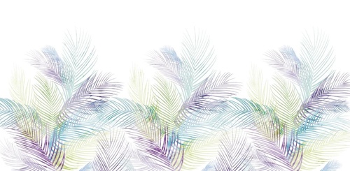 в загородный дом, листья, тропические, разноцветные, на белом фоне