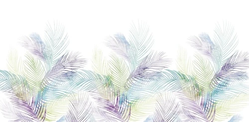 в загородный дом, листья, тропические, разноцветные, на белом фоне