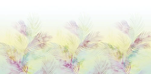 в загородный дом, листья, тропические, желтые, на белом фоне