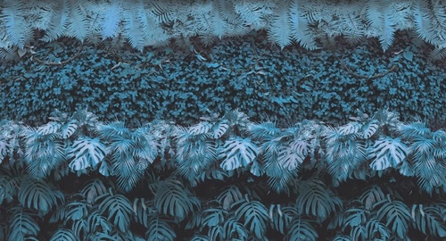 в загородный дом, тропические листья, бирюзовые