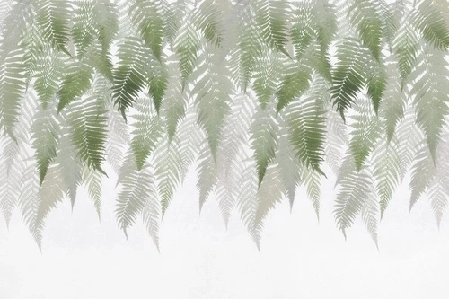 в загородный дом, тропические листья, листья папоротника, свисающие