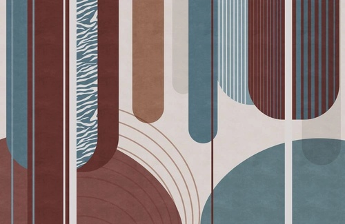 геометрия, бирюзово-коричневая