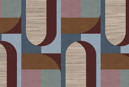 геометрия, бежево-голубая