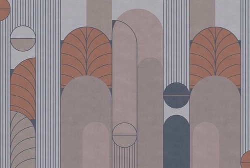 геометрия, бежево-сиреневая