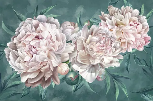 розы, цветения, природа, пионы, растения, листья, цветы