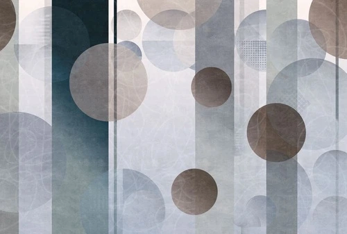 геометрия, вертикальные, круги, серо-голубые