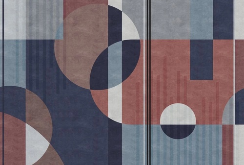 абстракция, круги, коричнево-синяя