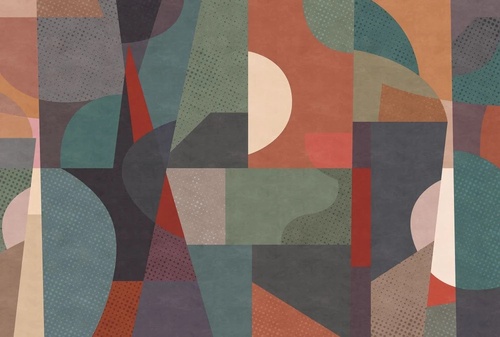 абстракция, геометрия, темно бирюзовая, темно серая