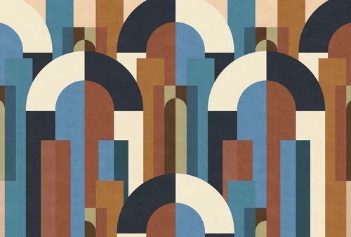 абстракция, геометрия, бело-синяя