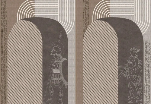 абстракция, арка, коричнево-бежевая