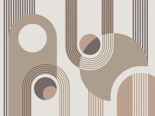 абстракция, круги, арки, бежевые