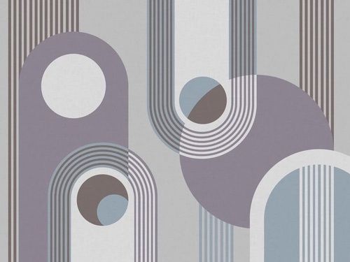 абстракция, круги, арки, сиреневые