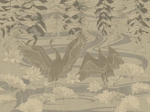 в ванную комнату, журавли, бежевые