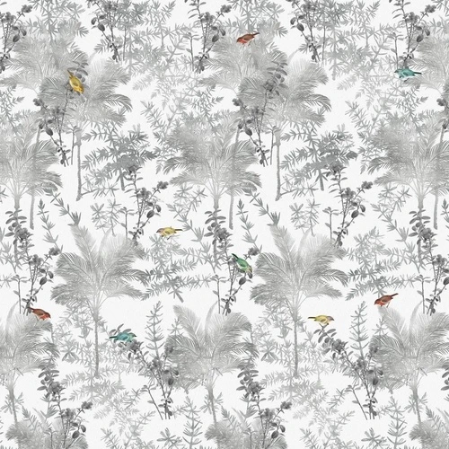 поталь, серебро, листья, перья, серые