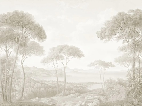 пейзаж, популярные, бежевые, современные, пейзаж с соснами, нежный лес на стену, бежевый пейзаж, светлый пейзаж, красивый пейзаж, в спальню